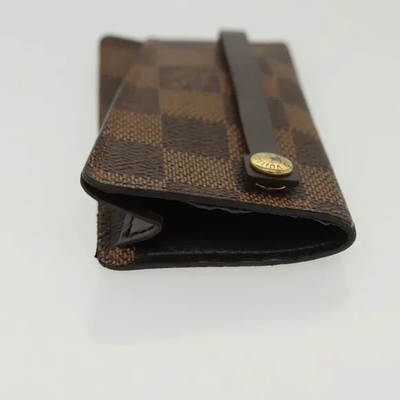 LOUIS VUITTON Damier Ebene Clochette Key Case N62661 LV Auth BA4483